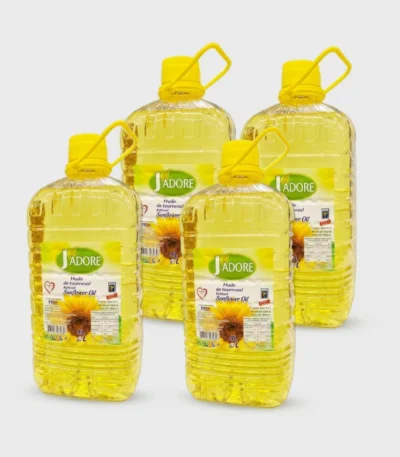 Carton Huile J'adore 5L - Carton de 4 bouteilles - RavitExpress - Ravitaillement - Dakar, Sénégal